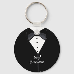 Black Tuxedo Personlig Groomsman Nyckelring