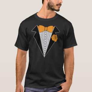 Black Tuxedo stil med Orange Bowtie & Ro Tröja