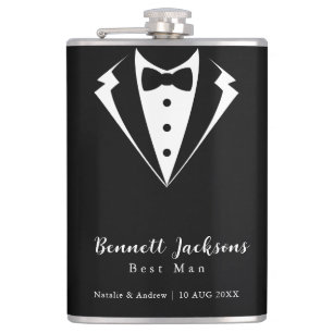 Black Tuxedo Tie Best Man Bröllop Fickplunta