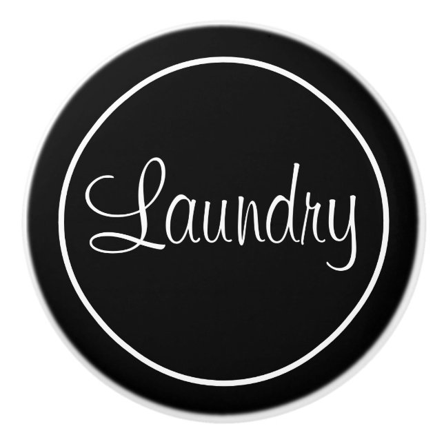 Black Tvätt Room Ceramic Knob Knopp (Framsidan)