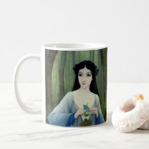 Bläck Tvättar illustration av vackra kvinnor i Sko Kaffemugg