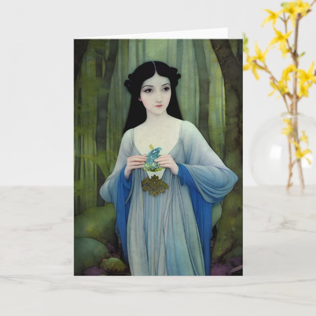 Bläck Tvättar illustration av vackra kvinnor i Sko Kort (Gul blomma)