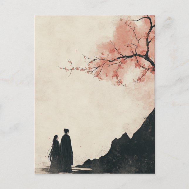 Bläck Tvättar målarteckning Inbjudan Vykort (Framsida)