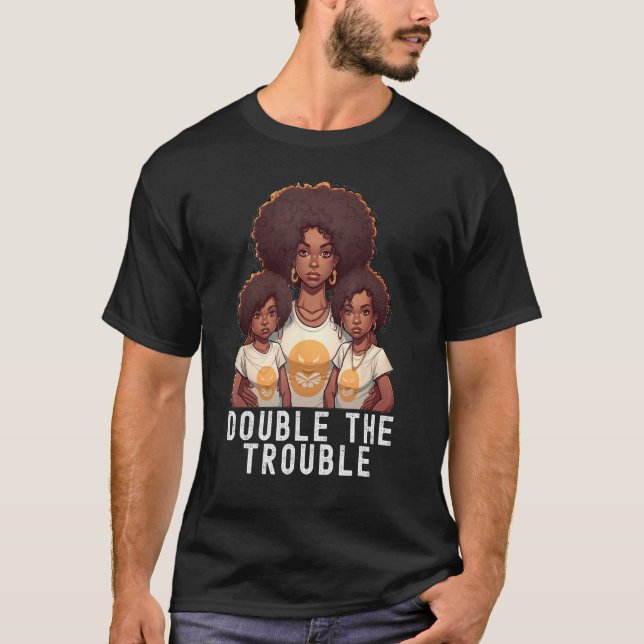 Black Twin Pappa Fars dag-Dubblan  till problemQuo T Shirt (Framsida)
