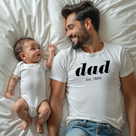 Black Typography Established Dad T Shirt