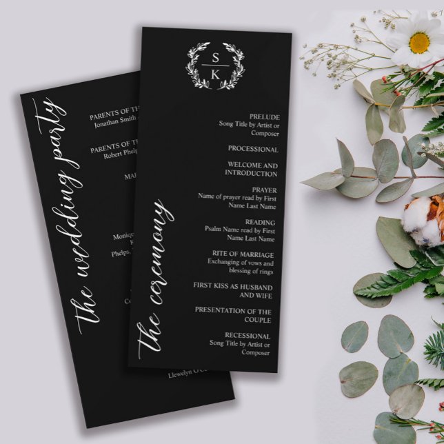Black Typography Laurel Wandemogram Bröllop (Skapare uppladdad)