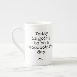 Black Typography Phrase Beoootiful Day Benporslin Mugg