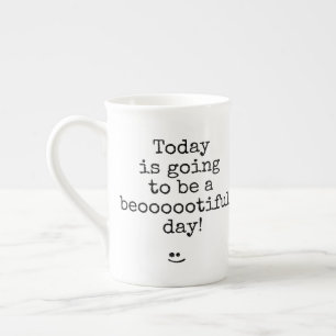 Black Typography Phrase Beoootiful Day Benporslin Mugg