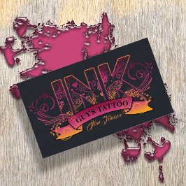 Bläck Typography Tattoo Artist ID815 Visitkort