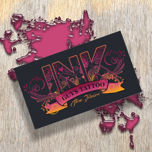 Bläck Typography Tattoo Artist ID815 Visitkort