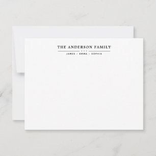Black Typography-teckensnitt för Family Namn-skrip Anteckningskort