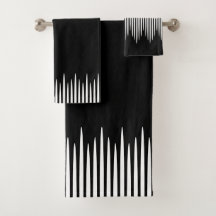 Black Uneven Staggered White Linjer