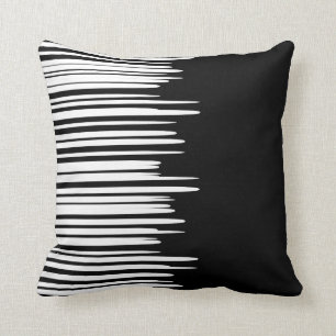 Black Uneven White Linjer Modern Kudde