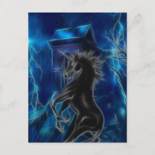 Black Unicorn Fantasy Vykort