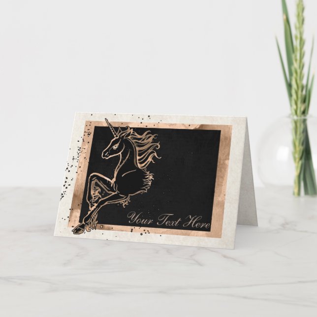 Black Unicorn-gratulationskort Kort (Framsida)