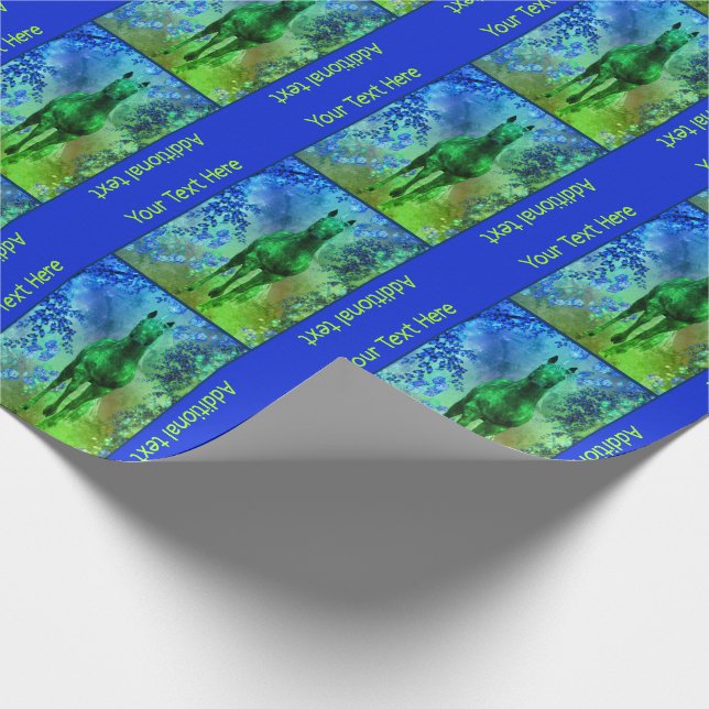 Black Unicorn Horse Fantasy Art Personlig Presentpapper (Hörn)