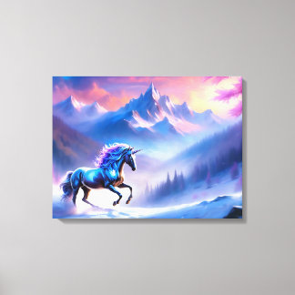 Black Unicorn i Dreamy Winter Ligcape Canvastryck