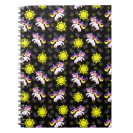 Black Unicorn Mönster Design Anteckningsbok