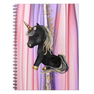 Black Unicorn Rosa Öron bärbar dator Anteckningsbok