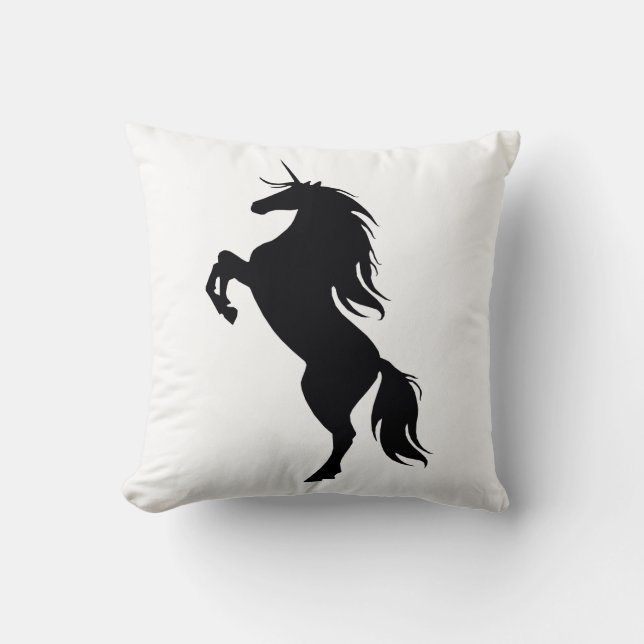Black Unicorn Silhouette Dekorativ kudde (Framsida)
