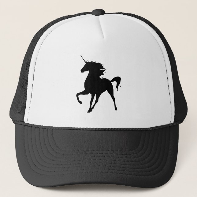 Black Unicorn Silhouette Hat Truckerkeps (Framsida)