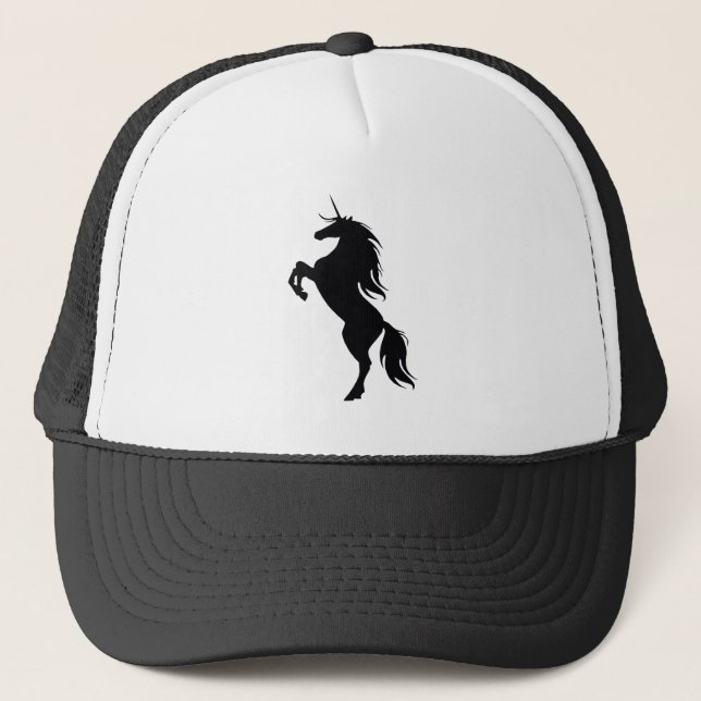 Black Unicorn Silhouette Hat Truckerkeps (Framsida)