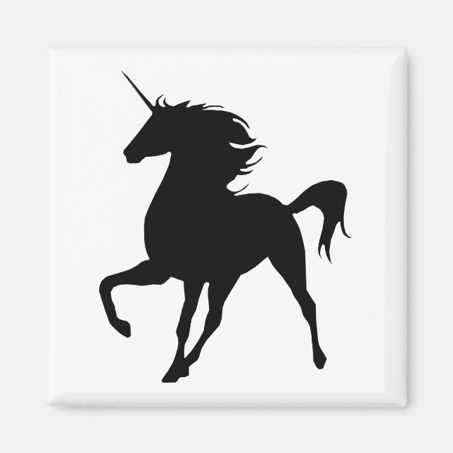 Black Unicorn Silhouette Magnet (Framsidan)