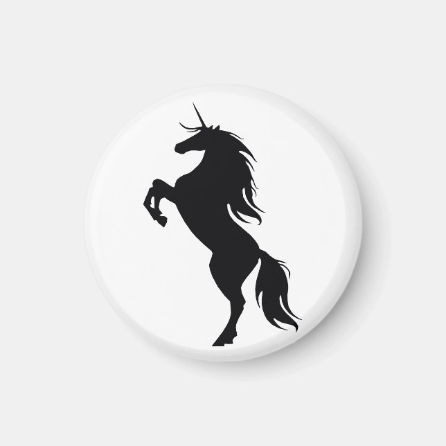 Black Unicorn Silhouette Magnet (Framsidan)