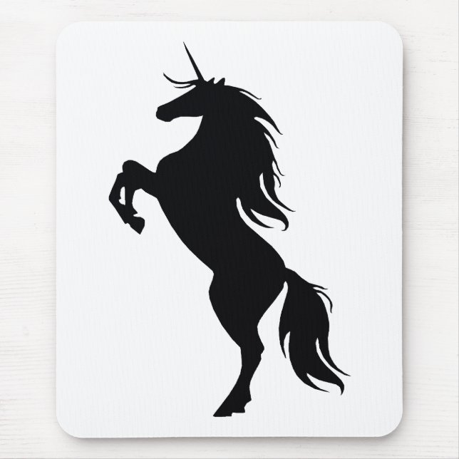 Black Unicorn Silhouette Mouse Pad Musmatta (Framsidan)