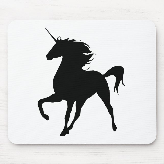 Black Unicorn Silhouette Mouse Pad Musmatta (Framsidan)