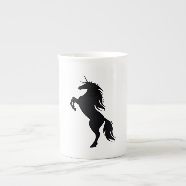 Black Unicorn Silhouette Mugg Benporslin Mugg (Framsidan)
