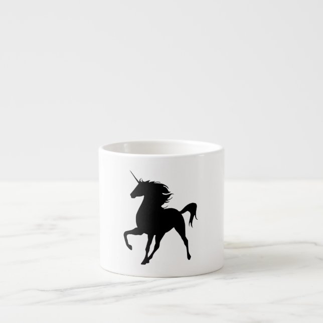 Black Unicorn Silhouette Mugg Espressomugg (Framsidan)
