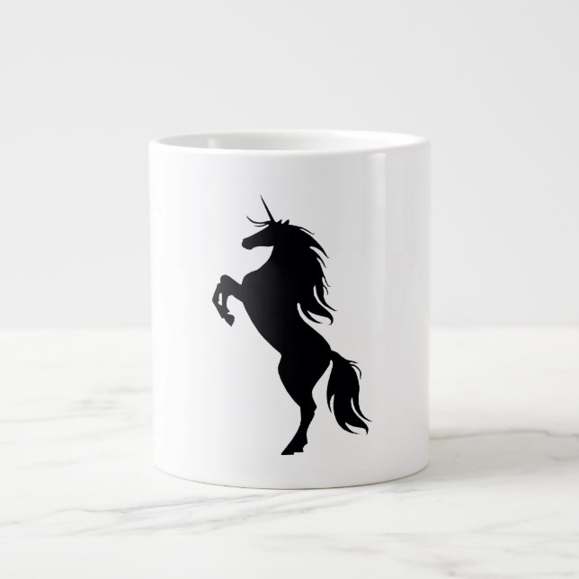 Black Unicorn Silhouette Mugg Jumbo Mugg (Framsidan)