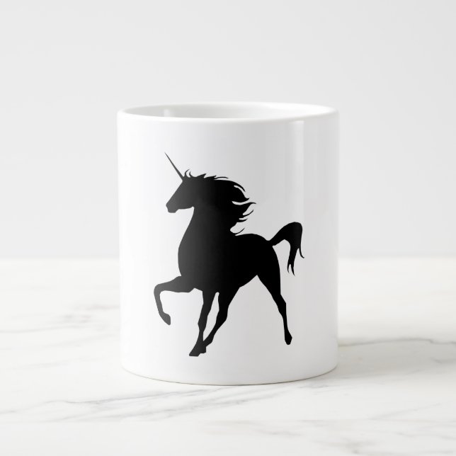 Black Unicorn Silhouette Mugg Jumbo Mugg (Framsidan)