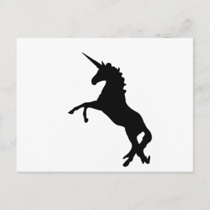 Black Unicorn Silhouette på Hind Ben Vykort