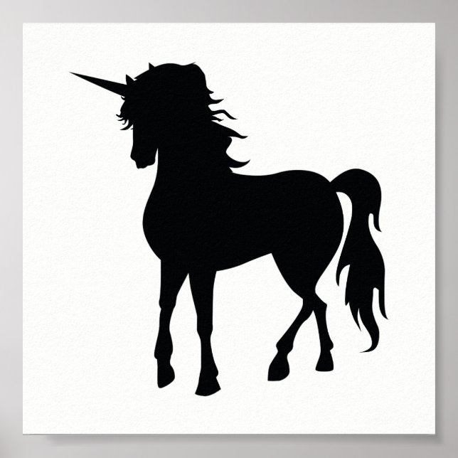 Black Unicorn Silhouette Poster (Framsidan)