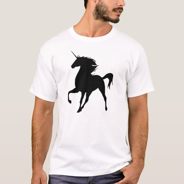 Black Unicorn Silhouette Shirt T Shirt (Framsida)