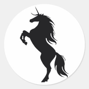 Black Unicorn Silhouette Stickers Runt Klistermärke