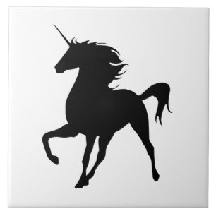 Black Unicorn Silhouette Tile Kakelplatta