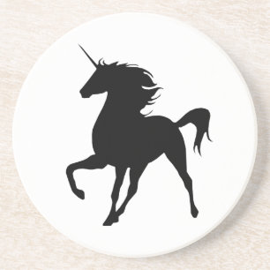 Black Unicorn Silhouette Underlägg Sandsten