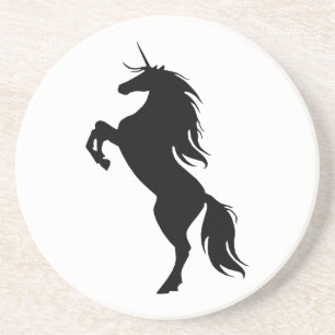 Black Unicorn Silhouette Underlägg Sandsten