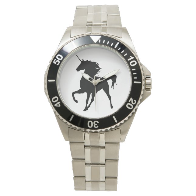 Black Unicorn Silhouette Watch Armbandsur (Framsida)