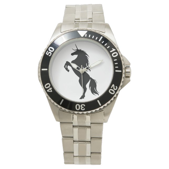 Black Unicorn Silhouette Watch Armbandsur (Framsida)