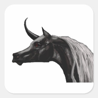 Black Unicorn Stickers Fyrkantigt Klistermärke