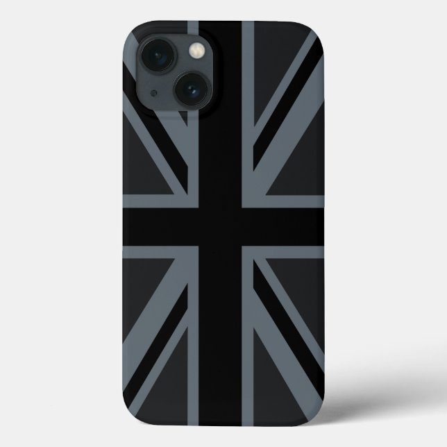 Black Union Jack British Flagga Decor (Baksida)