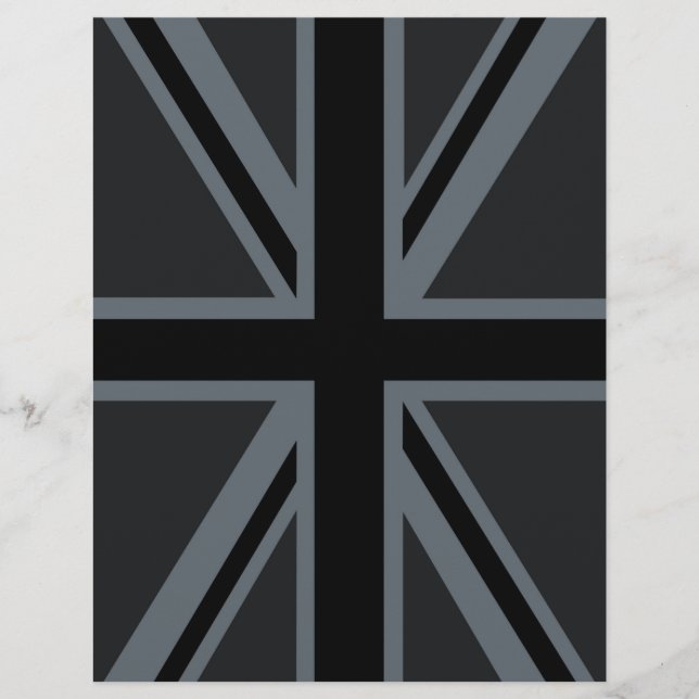 Black Union Jack British Flagga Decor (Framsida)