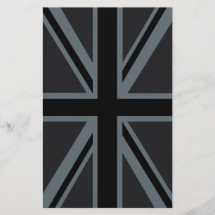 Black Union Jack British Flagga Decor Brevpapper