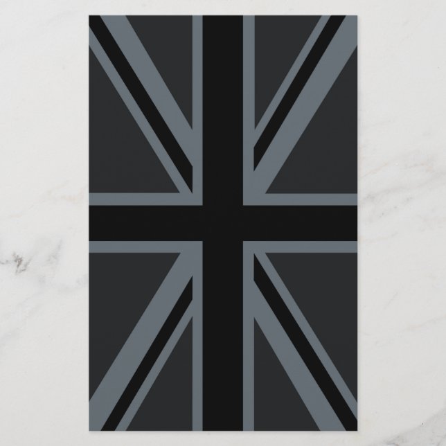 Black Union Jack British Flagga Decor Brevpapper (Framsida)