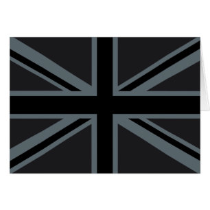 Black Union Jack British Flagga Decor Hälsningskort