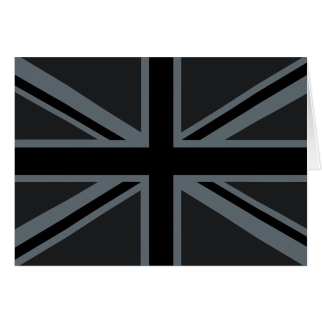 Black Union Jack British Flagga Decor Hälsningskort (Framsidan Horizontal)